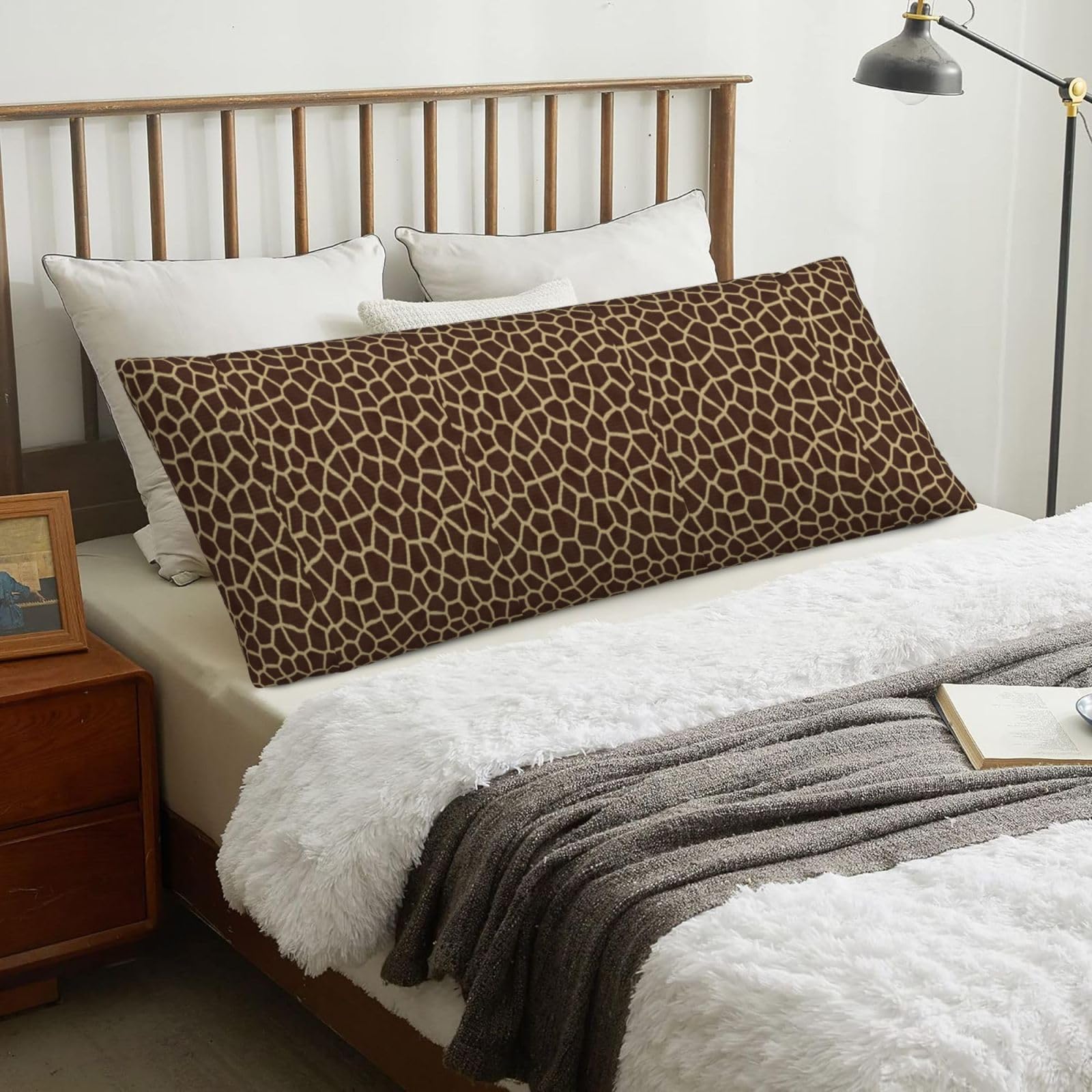 Giraffe Pattern, Body Pillow Cover with Zipper,Long Body Pillowcase 20 x 60 in