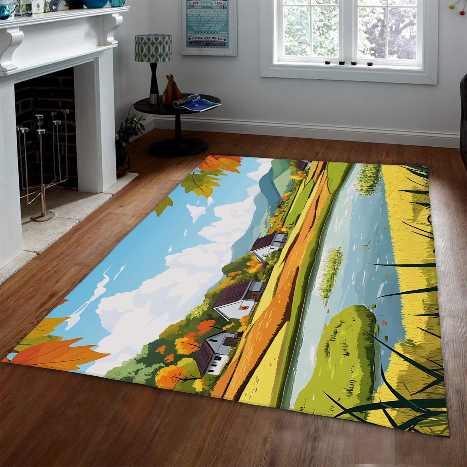 Tapis de paysage de la nature pour sécuriser et décorer le couloir avec un style ferme