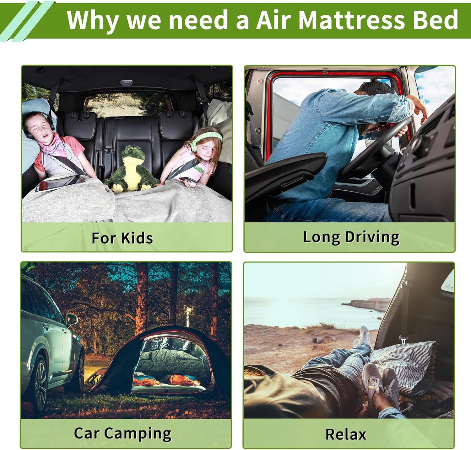 1 Set Car Air Mattress for Tesla Model Y Beige Inflatable Thickened Camping Bed Cushion Pillow Flocking Mattress
