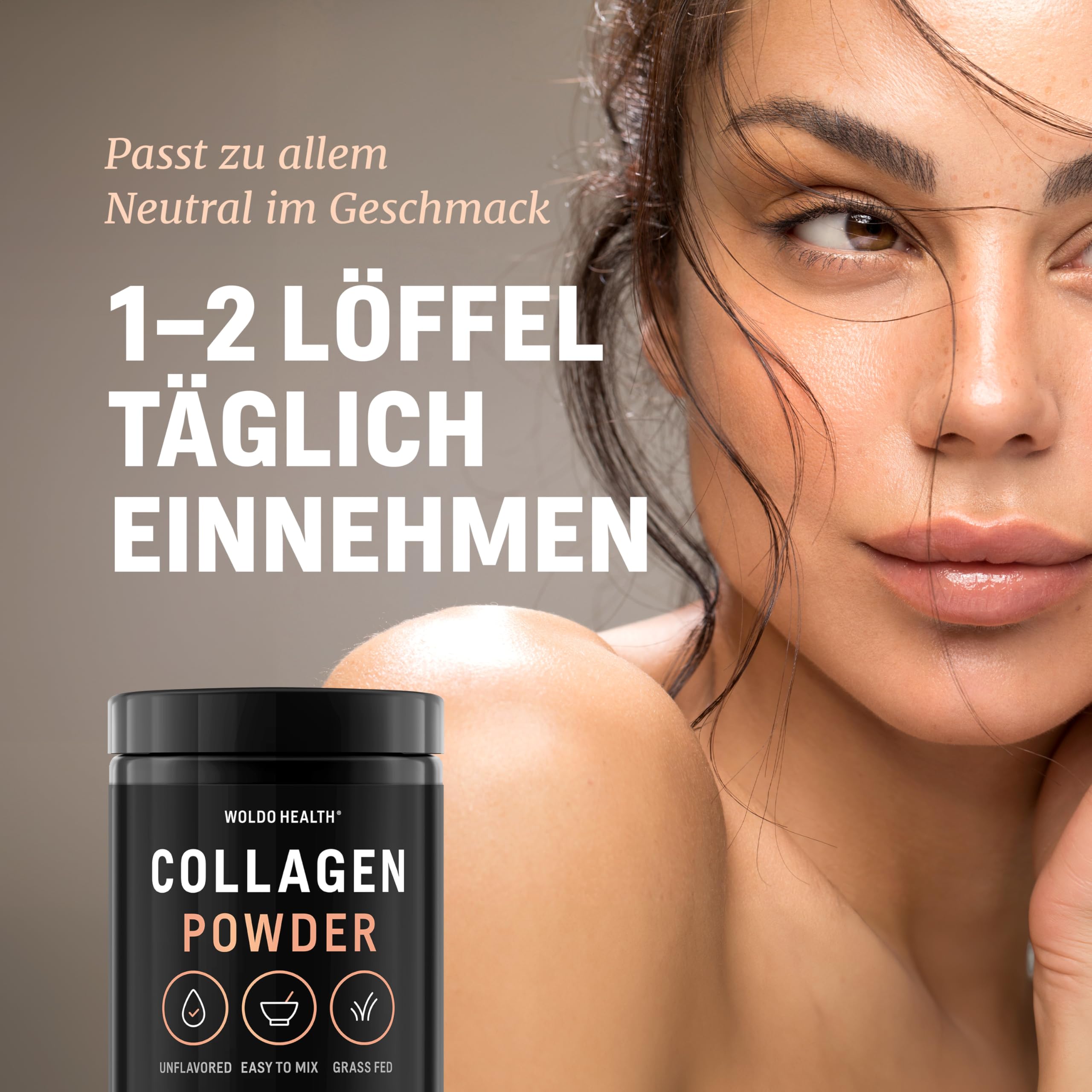 WoldoHealth Kollagen Pulver 500g Typ I & III - Hydrolysiertes Collagen Protein Peptide, Rinderkollagen aus Weidehaltung, Geschmacksneutral & Leicht Löslich, Ohne Zusatzstoffe | Leicht löslich in Kaffee, Tee, Shakes und Smoothies, 25 Portionen