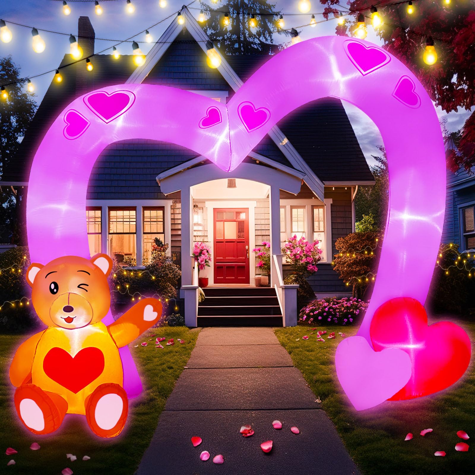 6FT Valentine's Day Inflatable Swan Couple - LED Lighted Yard Decor With Love Heart