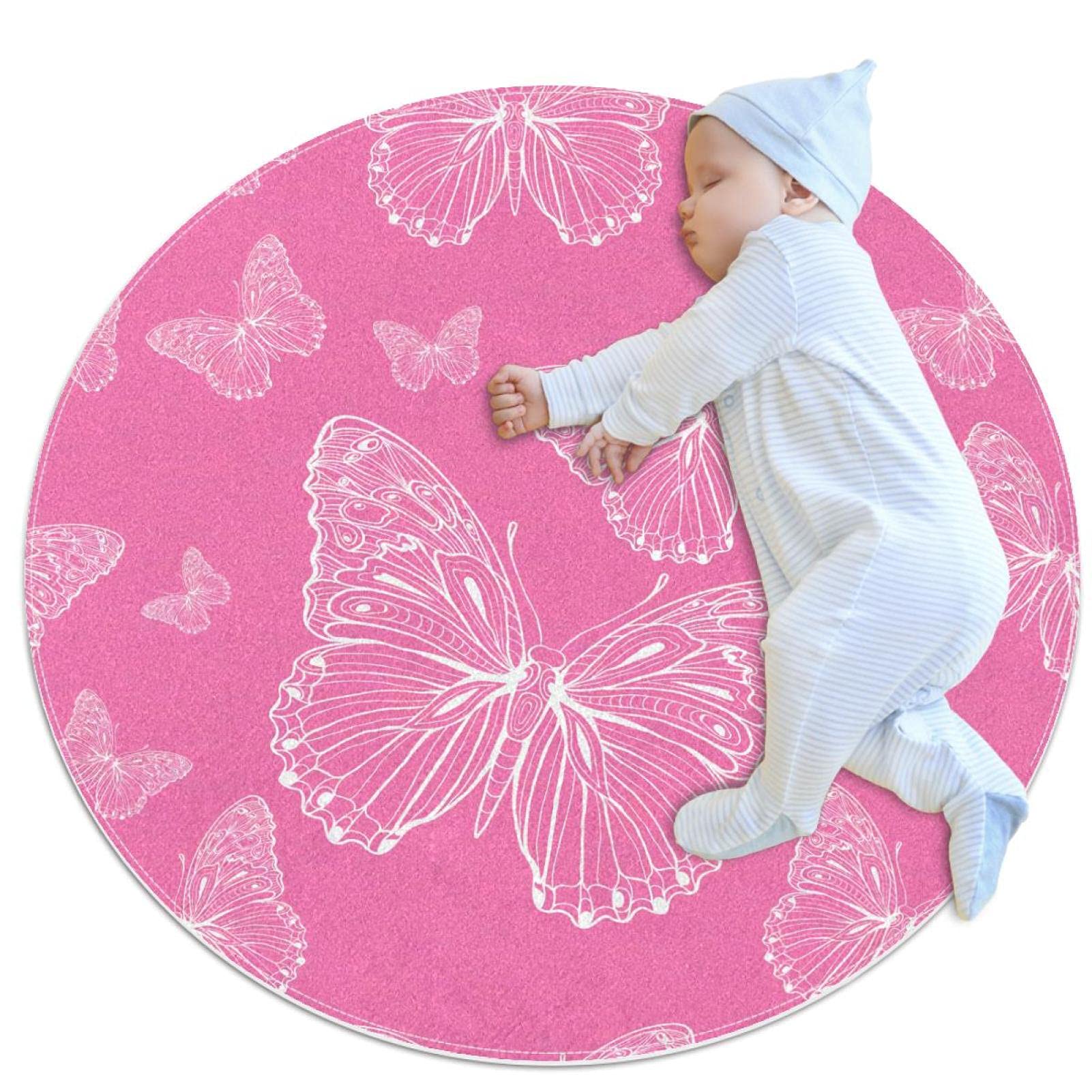 Tapis Papillon JDEZ 70x70cm : tapis de sol et de décoration de salle de bain moderne