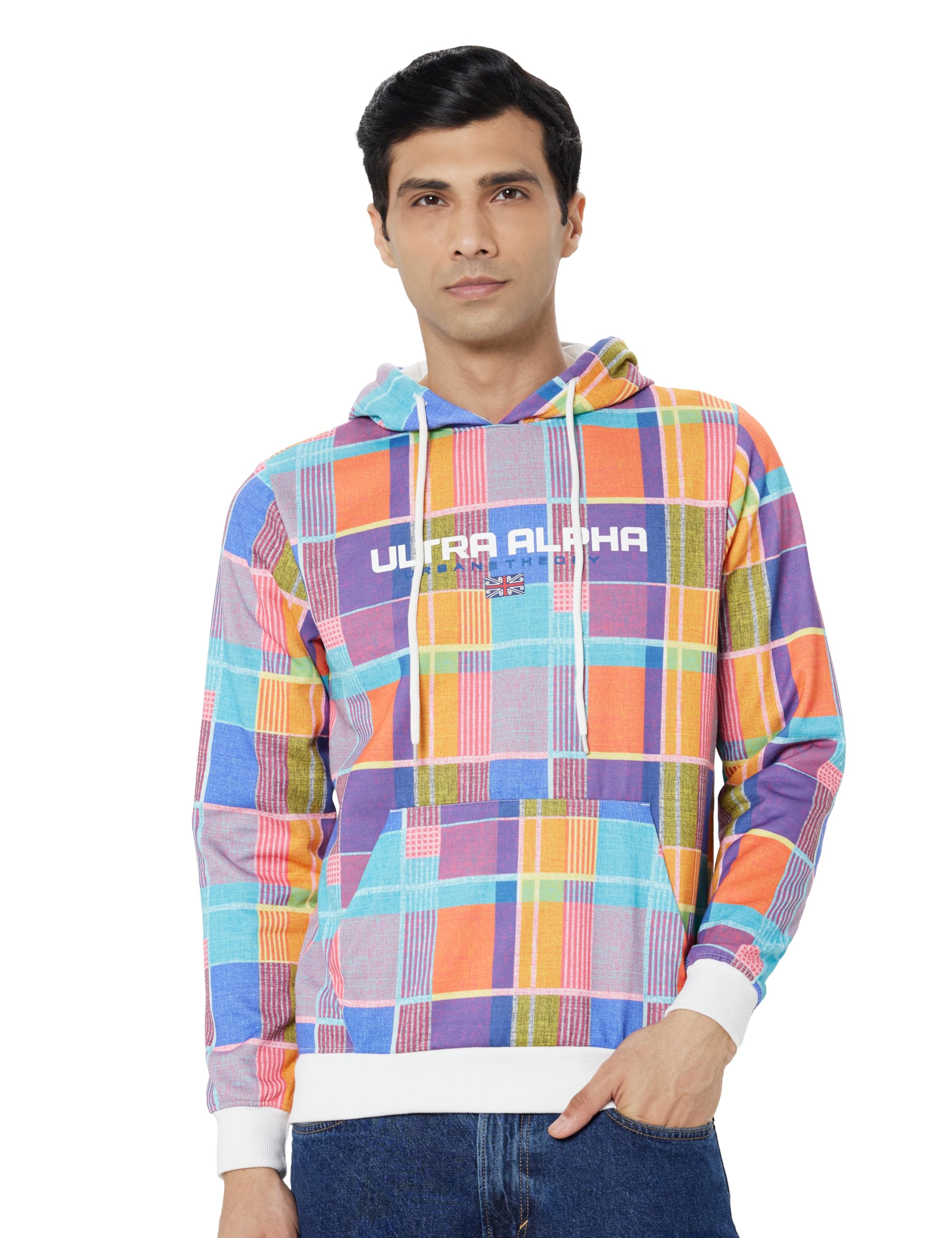 the indian garage co Men Regular Fit Printed Overhead Hooded Sweatshirt-picture-14