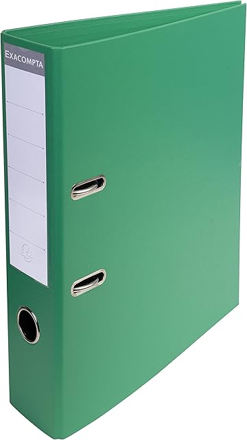 Exacompta - Ref 53743E - Prem'Touch PVC Lever Arch File - 320 x 290mm in Size, 2 Rings, Can Hold A4 Documents, 70mm Spine, 75mm Rings, FSC-Certified - Green Cover