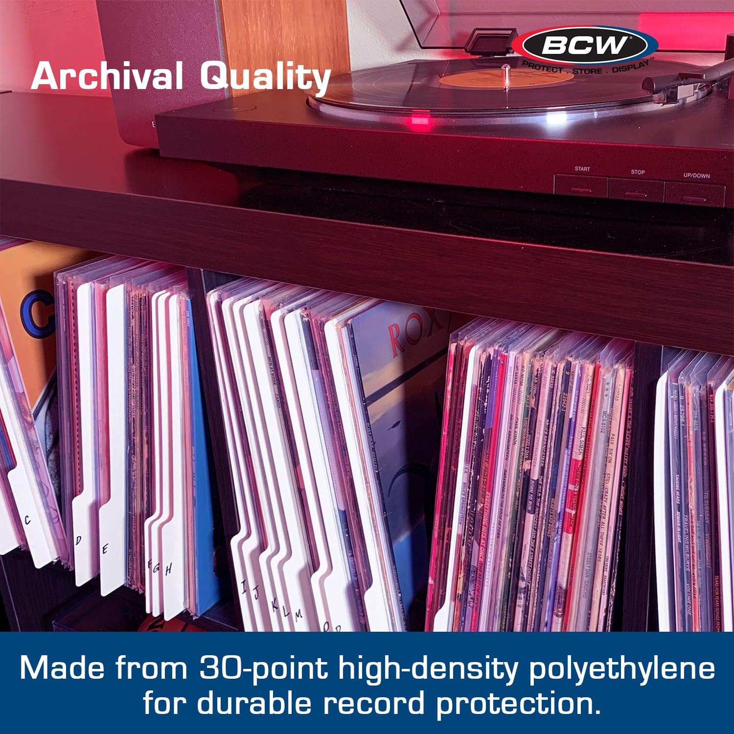 BCW 25CT 30cm RECORD DIVIDERS - WHITE