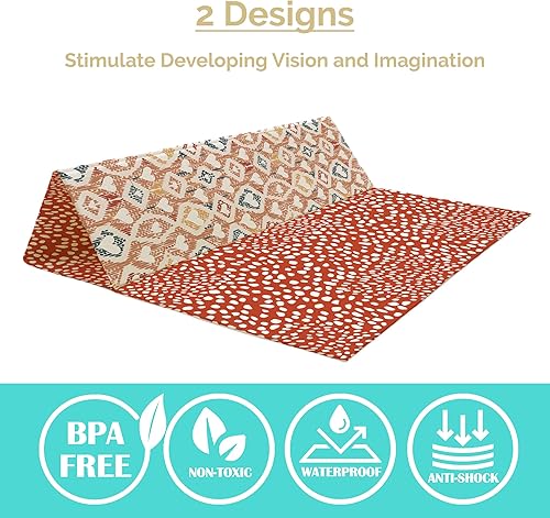 Miniatura 4 de JumpOff Jo - Alfombra de juego plegable grande para bebé, alfombra de juego de espuma segura para el tiempo boca abajo, bolígrafos de juego y niños