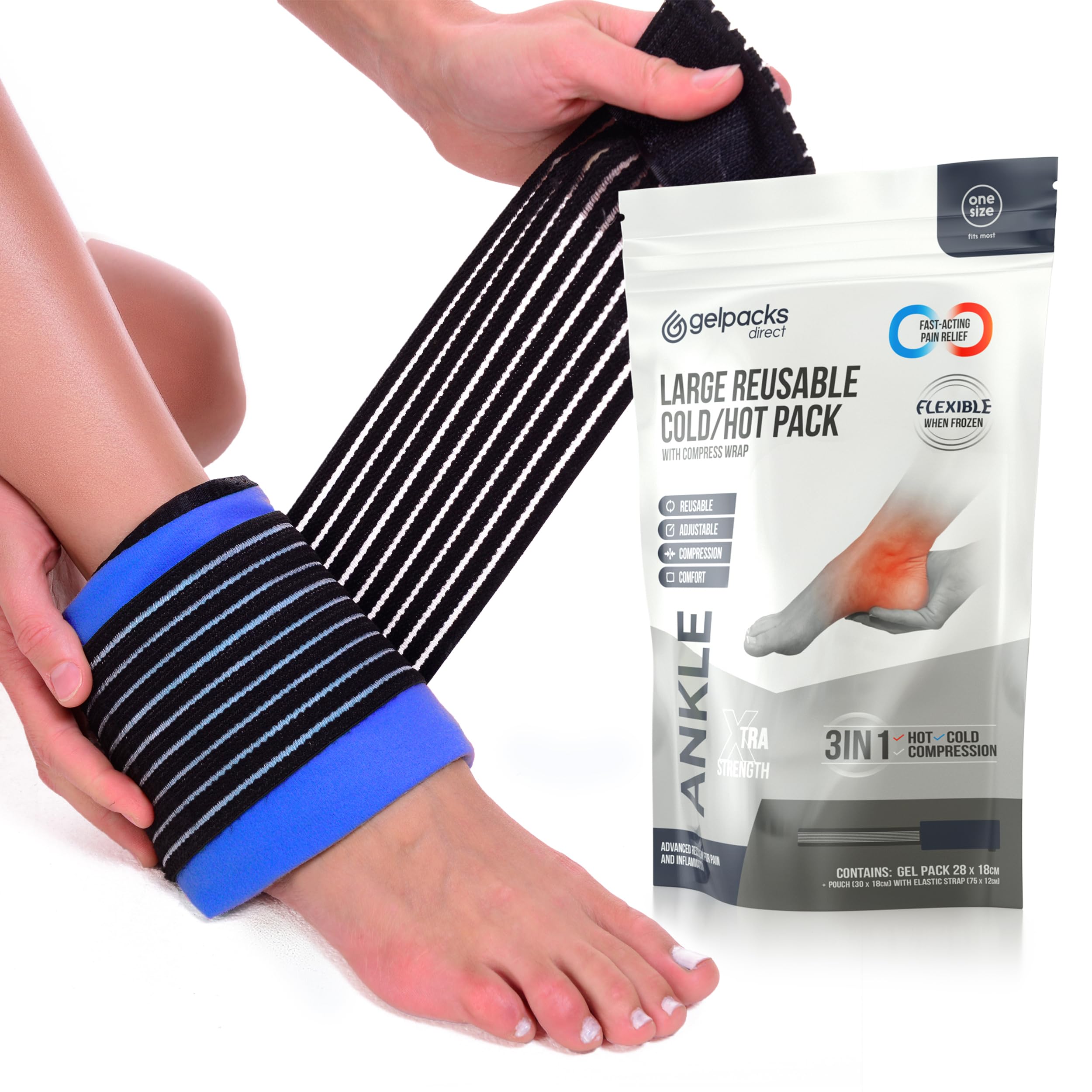 Buy Ankle Ice Pack Wrap for Sports Injuries, Hot/Cold Gel Pack for ar