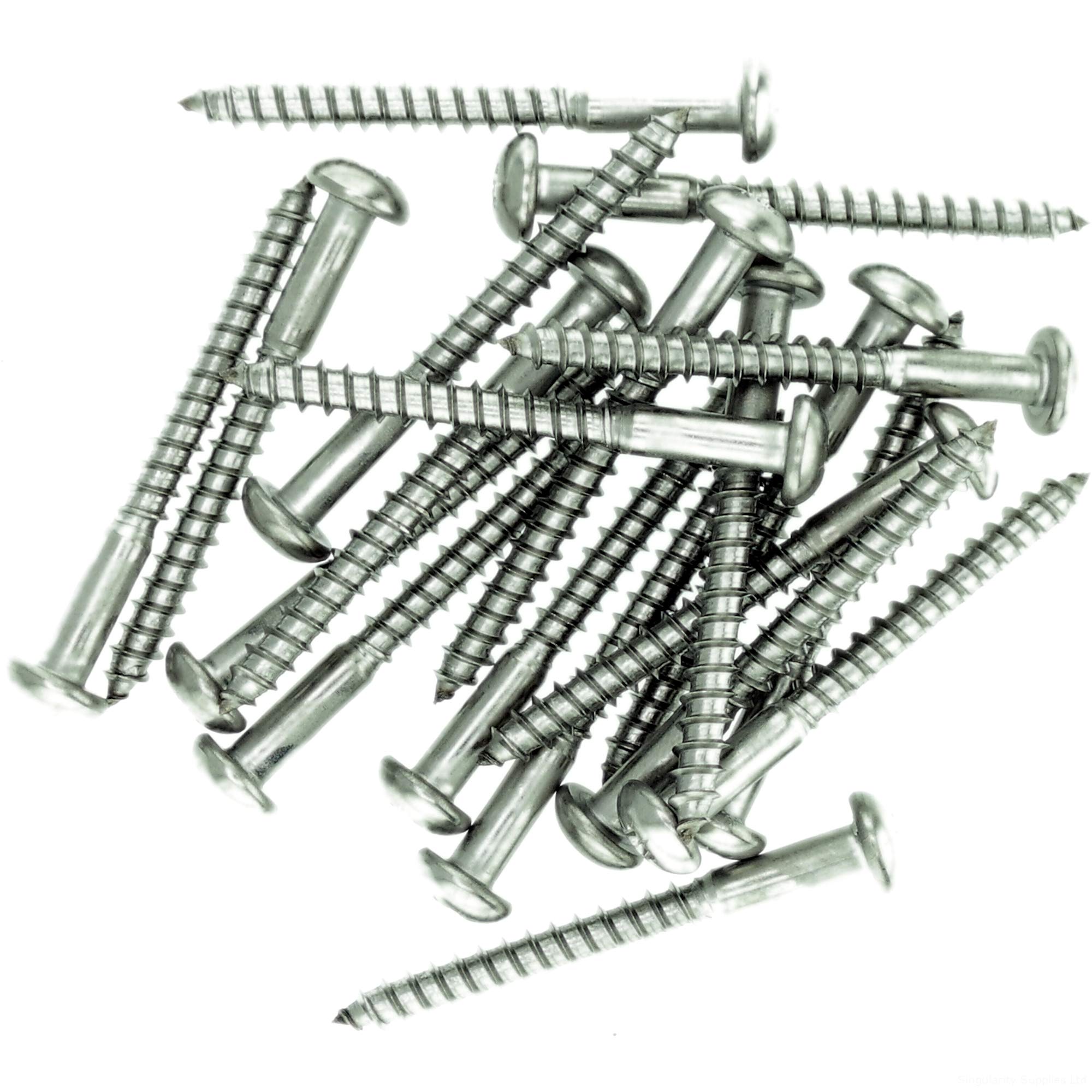 Singularity Supplies No.9 X 1.58 (4.5Mm X 40Mm) Pozi Pan Wood Screw - Stainless Steel (A2) (Pack Of 20)