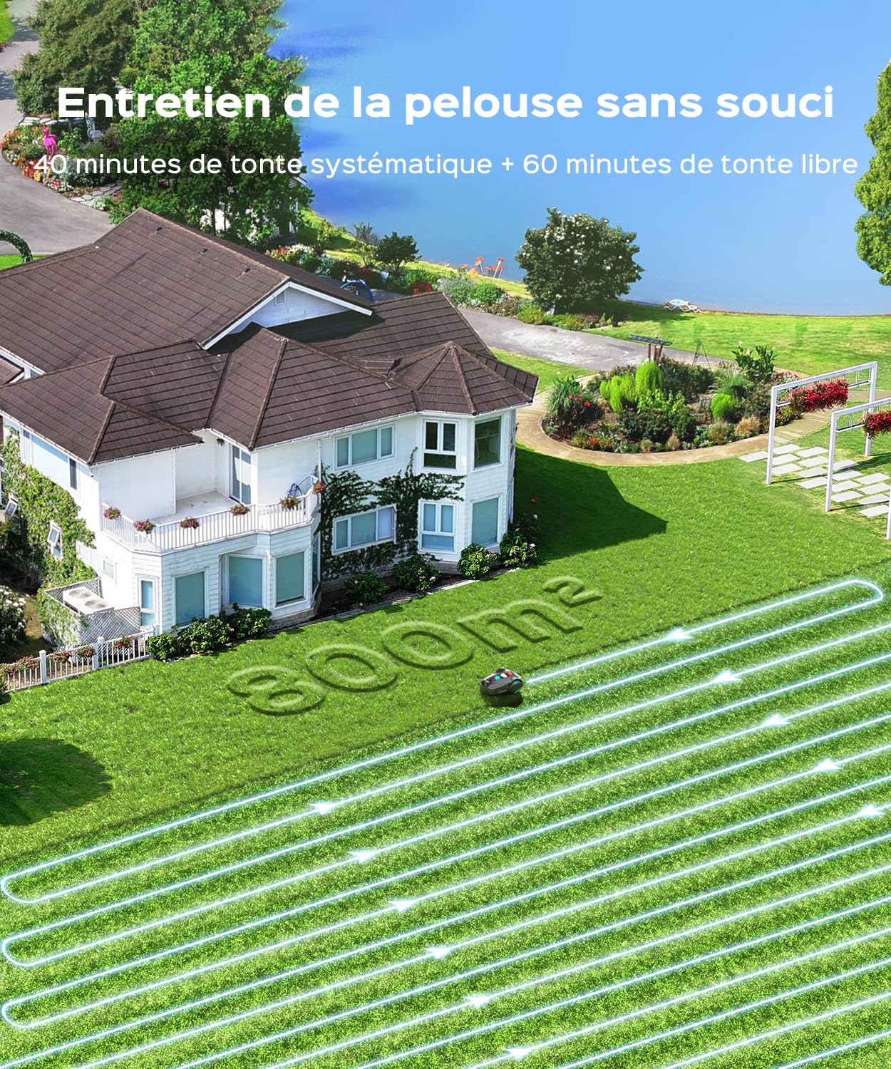 YARDCARE M800Plus Robot Tondeuse sans Fil périphérique — vue 3