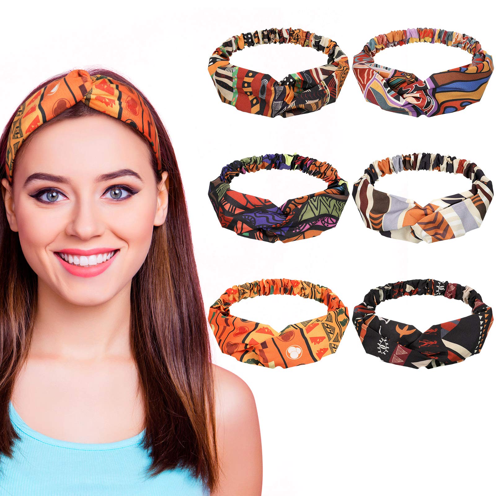 Amazon.com : Syhood 6 Pieces African Headbands Boho Print  display picture 2