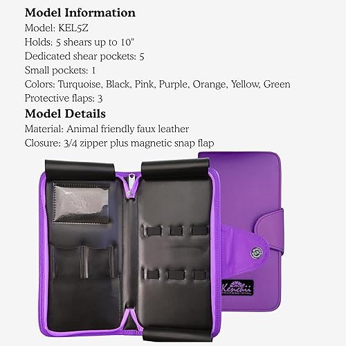 Miniatura 3 de Kenchii Estuche para tijeras y tijeras con capacidad para 5 tijeras de belleza o aseo con diseño ergonómico