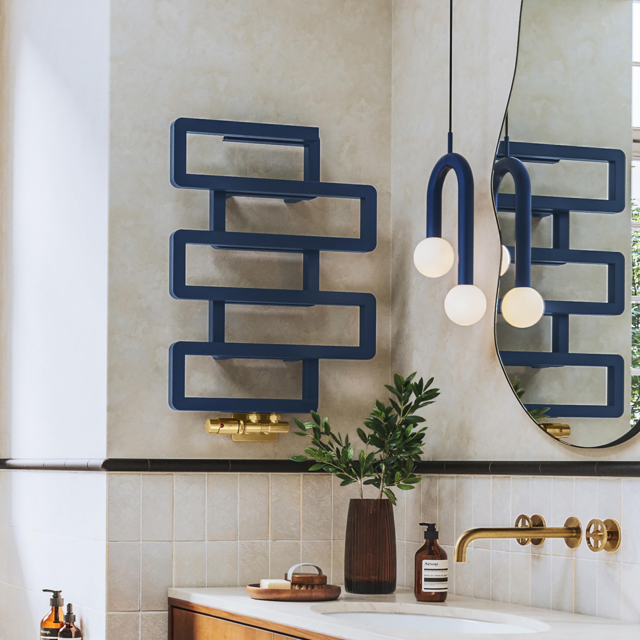 Heated Towel Rail, Bookie 655/500, Denim Blue