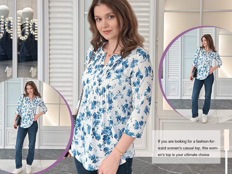 HomRain Dames ruches 3/4 mouw sprankelende top blouses casual shirts