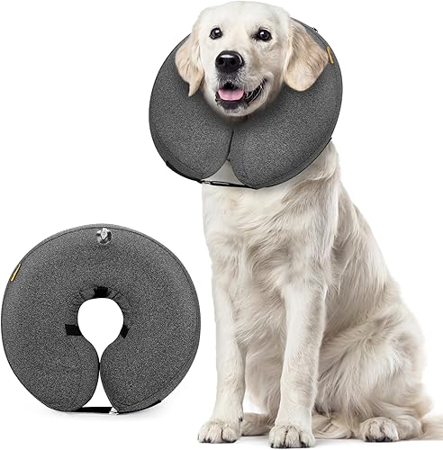Conos para perros grandes después de la cirugía, suave e inflable, alternativa al cono de perro, collar de dona, cómodo collar E de recuperación de