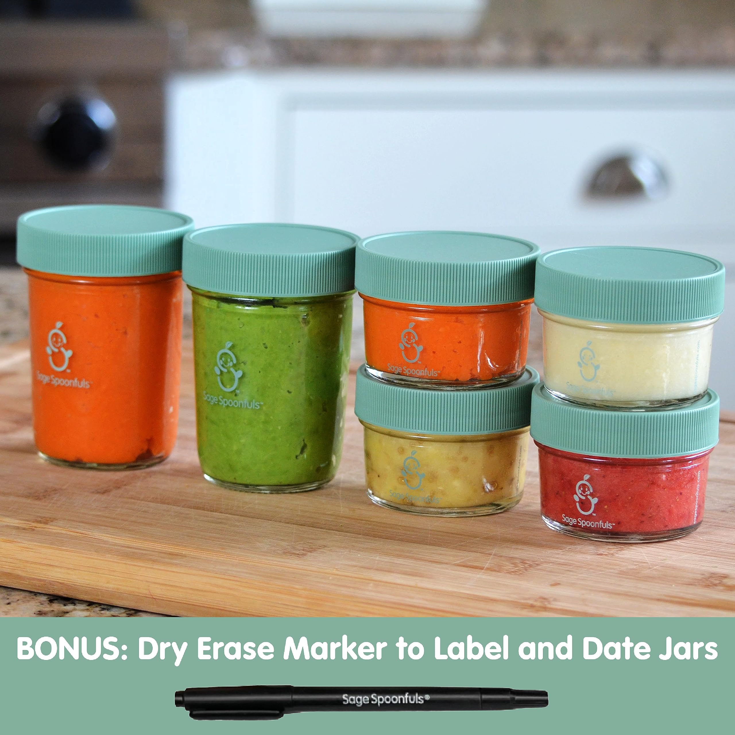 Baby Food Storage Jars w/ Lids (4/8 oz, Pack) Reusable Glass Baby Food  Jars with Lids Puree, Snack, or Breast Milk Storage Containers Baby