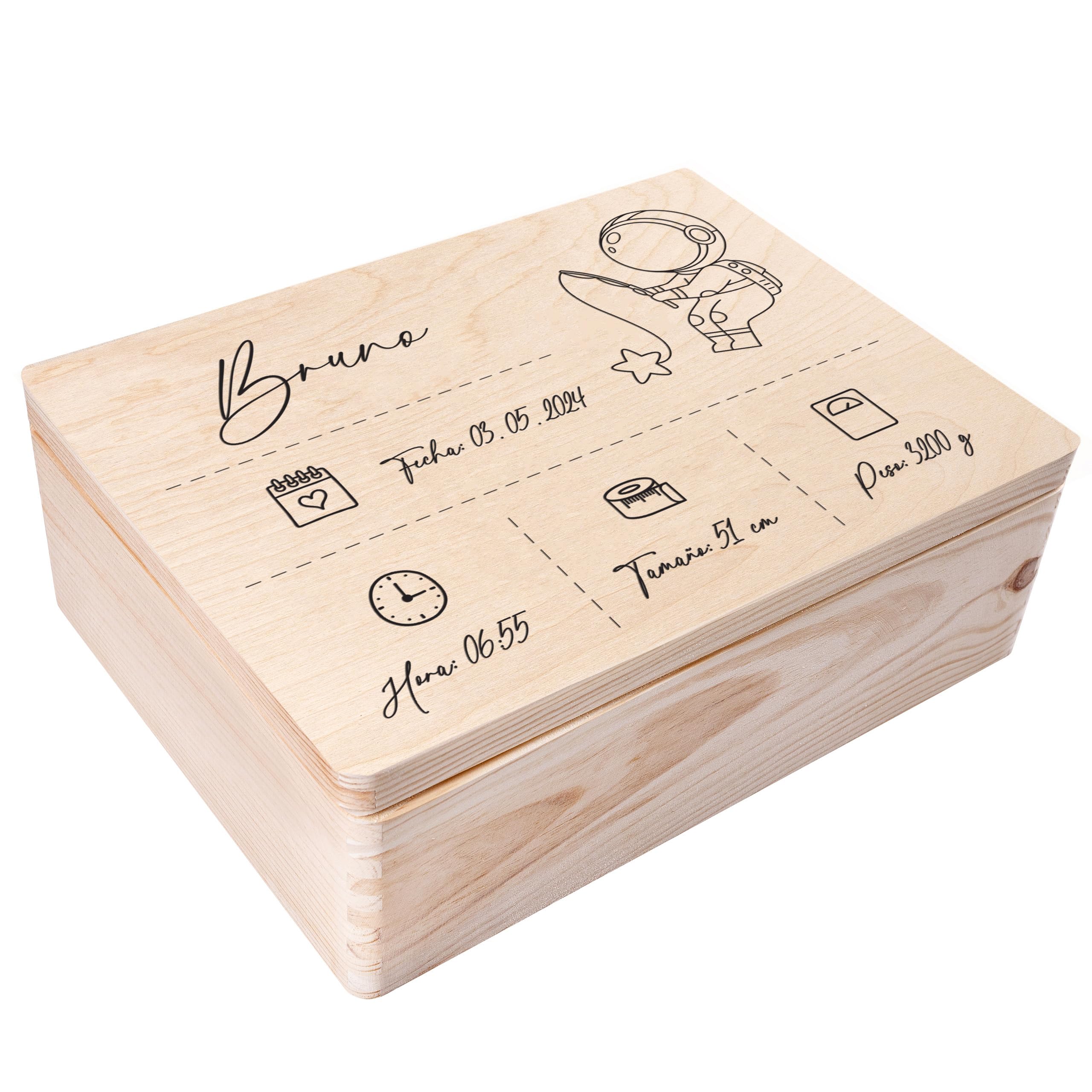Creative DECO Caja de Recuerdos Personalizada para Bebés/Regalo Niños