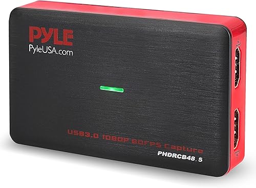 Pyle Dispositivo de tarjeta de captura de videojuegos con grabadora de video, salida HDMI, transmisión en vivo Full HD 1080P, USB, SD, PC, DVD, PS4,