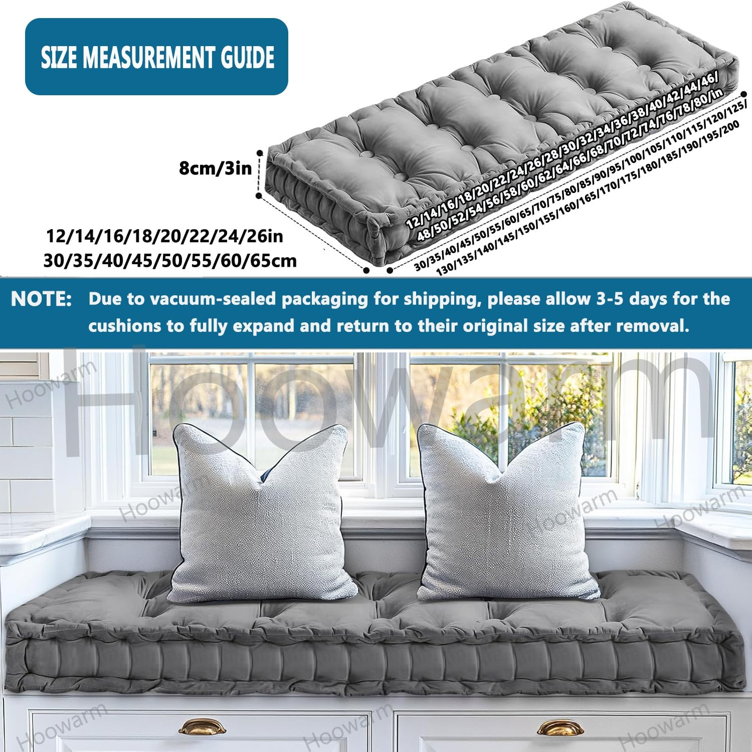 Coussin de Banc Exterieur Intérieur ,Velours Coussin de Siège Banc Sur Mesure 40x40/70x30/150x40/120x40 Coussin de Sol, pour Canapé Jardin Patio Maison Banquette Coussin D'assise(Color11,150x40x10cm)