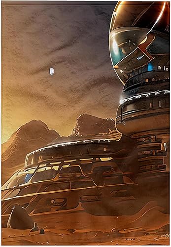 3dRose Fantasy Settlement on Mars in The Evening. Cool Digital Art for You - Towels (twl-377055-1)