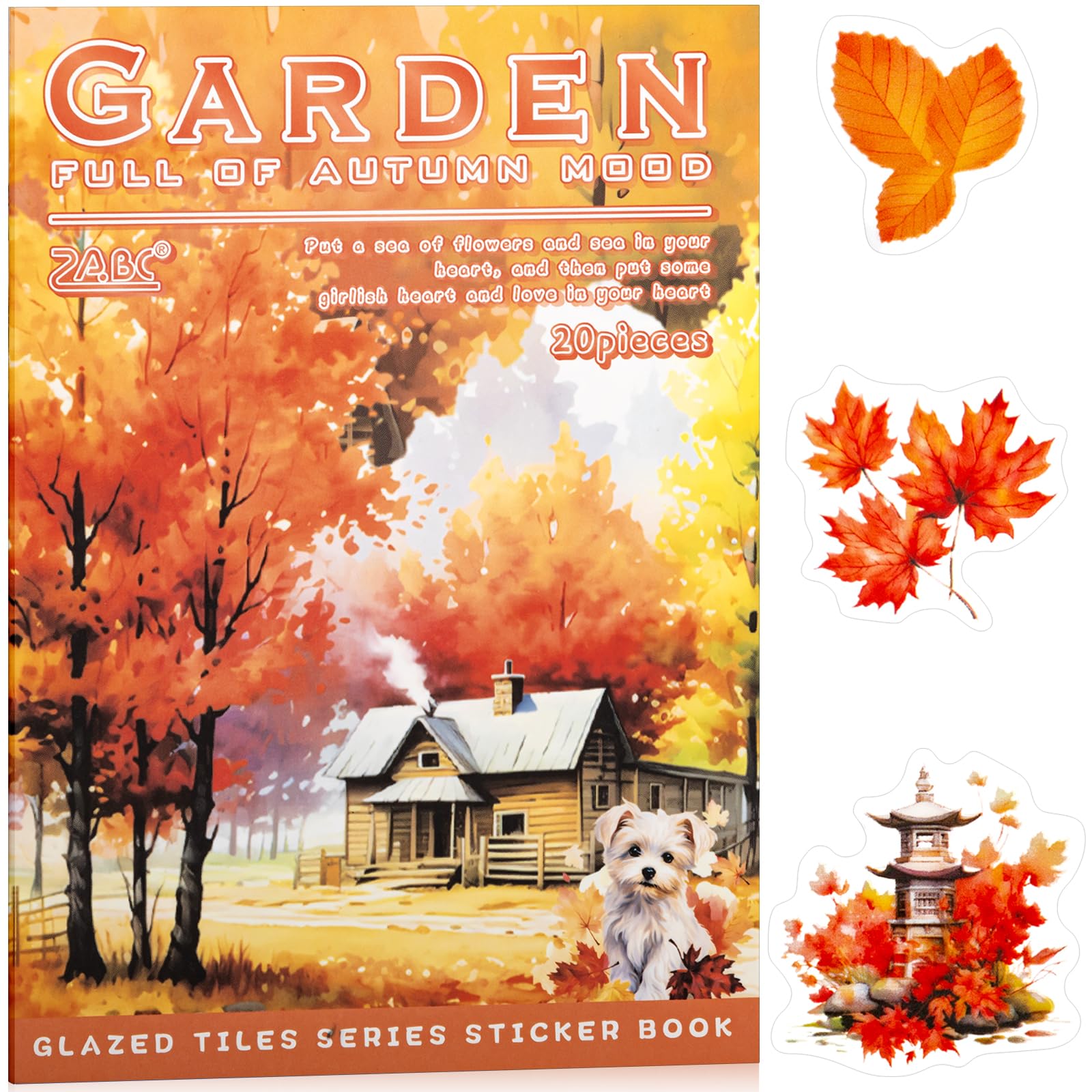 Uideyvi Autumn Filled The Garden Sticker Scrapbooking Supplies for Junk Journal, 20 Sheets PET Stickers - Vintage Journaling Stickers, Ephemera