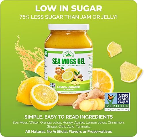 Miniatura 7 de Gel de musgo marino irlandés silvestre  Hecho en Estados Unidos  Rico en vitaminas y minerales  Gel de musgo marino crudo  Suplemento nutricional