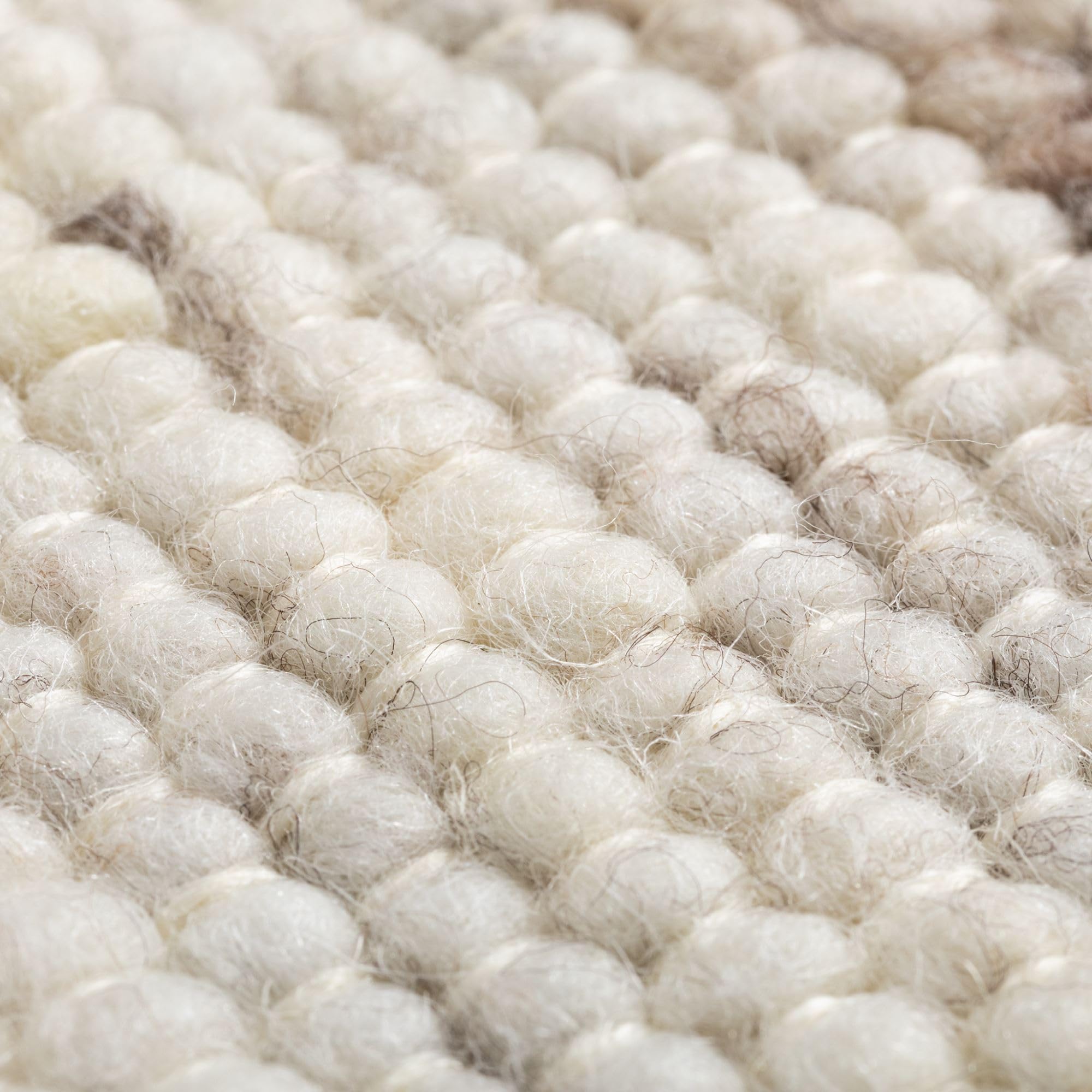 Steffensmeier Handweb Teppich Kos | Wolle (Schurwolle), Natur Dunkel, handgewebt, Größe: 80x150 cm Wohnzimmer und Schlafzimmer