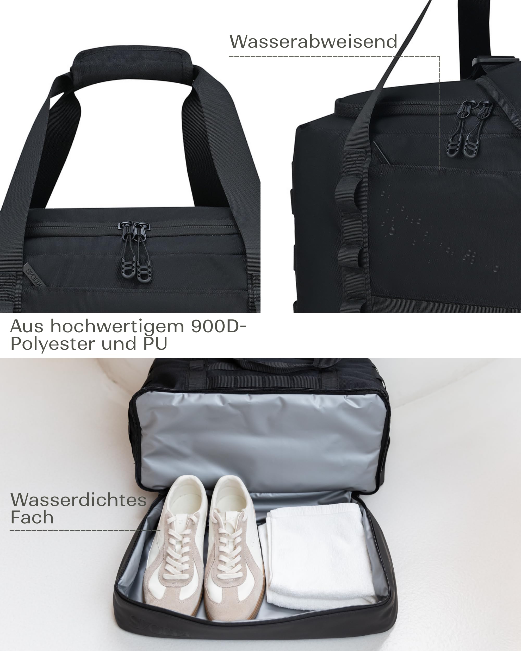 SVOLTA Taktische Reisetasche mit Schuhfach und Nassfach 32L Herren Olivgrün
