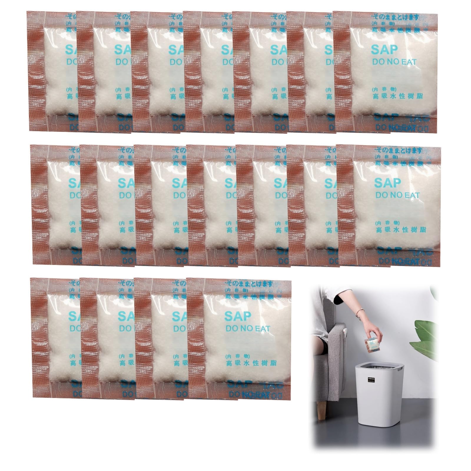 18Pcs Portable Toilet Gel Bags with Absorbent Powder & Crystals