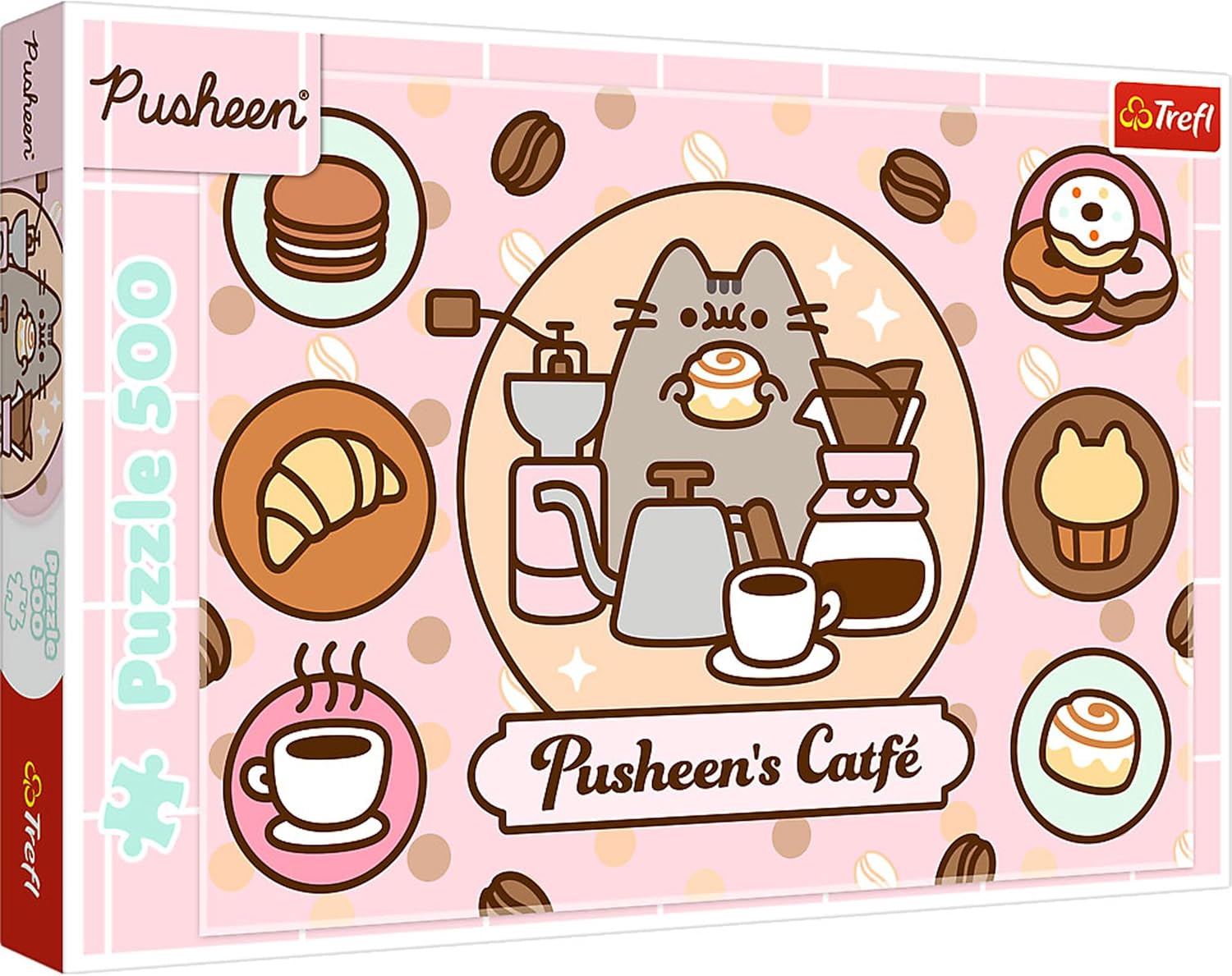 Trefl Pusheen in a Cafe-500 Piece Puzzle-DIY Puzzle, Creative Entertainment, for Adults and Children from 10 Years, Multicoloured (37528)