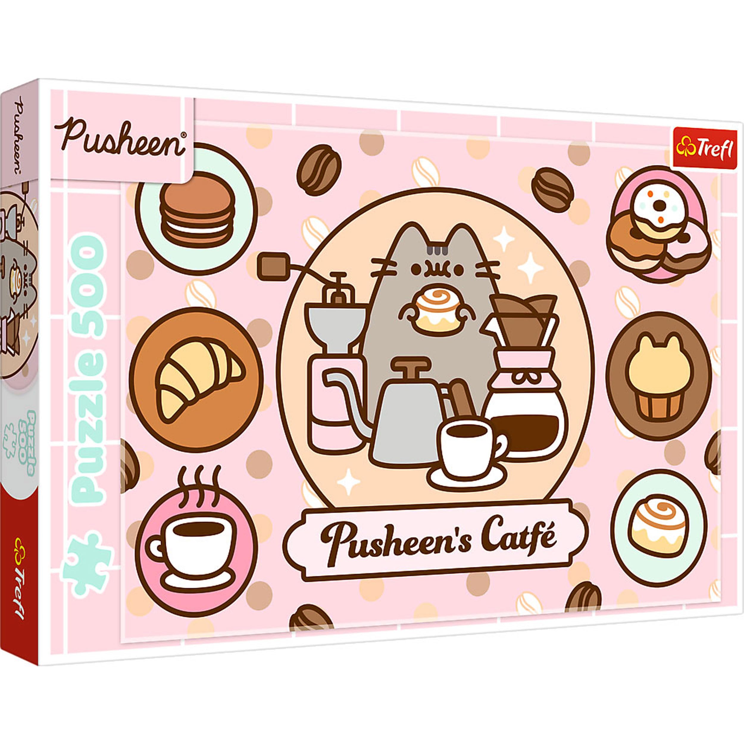 Trefl Pusheen in Cafeteria 500 Pieces DIY Puzzle Creative Entertainment for Adults and Children from 10 Years, Multicoloured, 37528