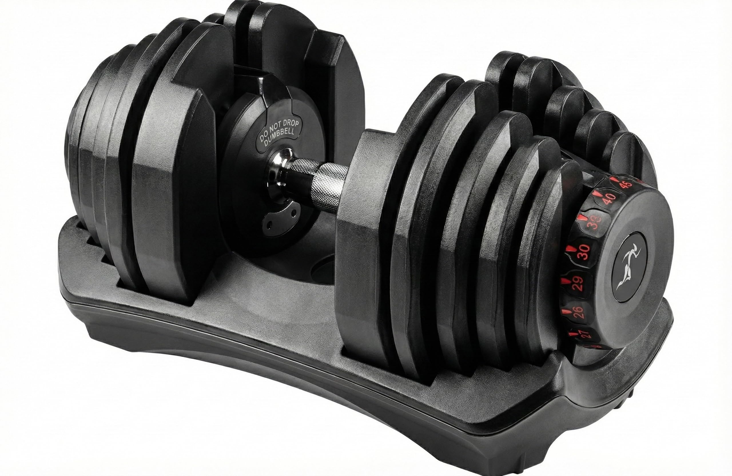 Strongology Single Adjustable Smart Dumbbell from 5kg to 40kg Home Fitness Training Weights in Black
