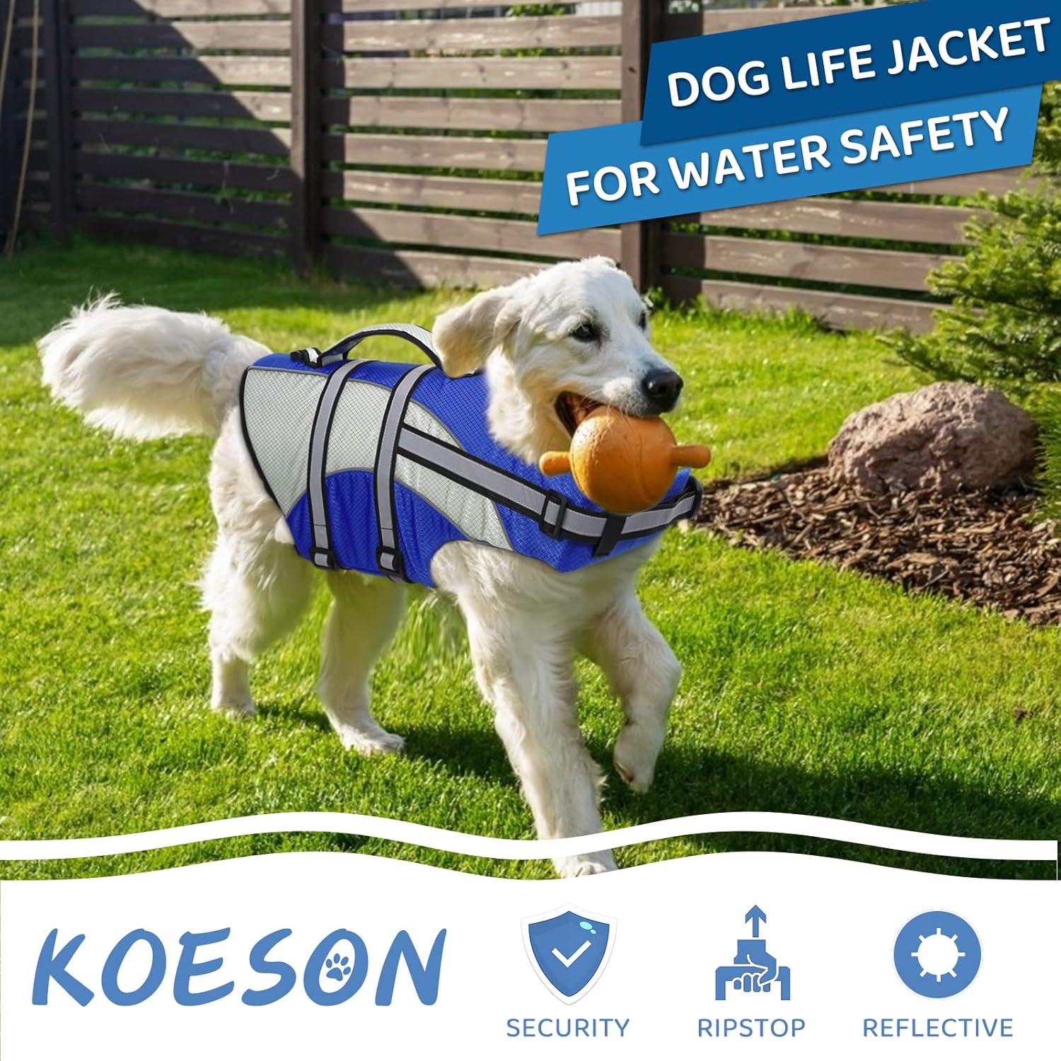 Buy KOESON Ripstop Dog Life Jacket, Dog Life Vest with Superior
