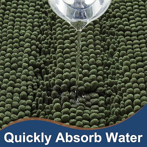 Miniatura 5 de Juego de 2 alfombras de baño de felpilla gruesa y antideslizante, 2 piezas, parte inferior de goma termofusible gruesa para baño, alfombras de baño