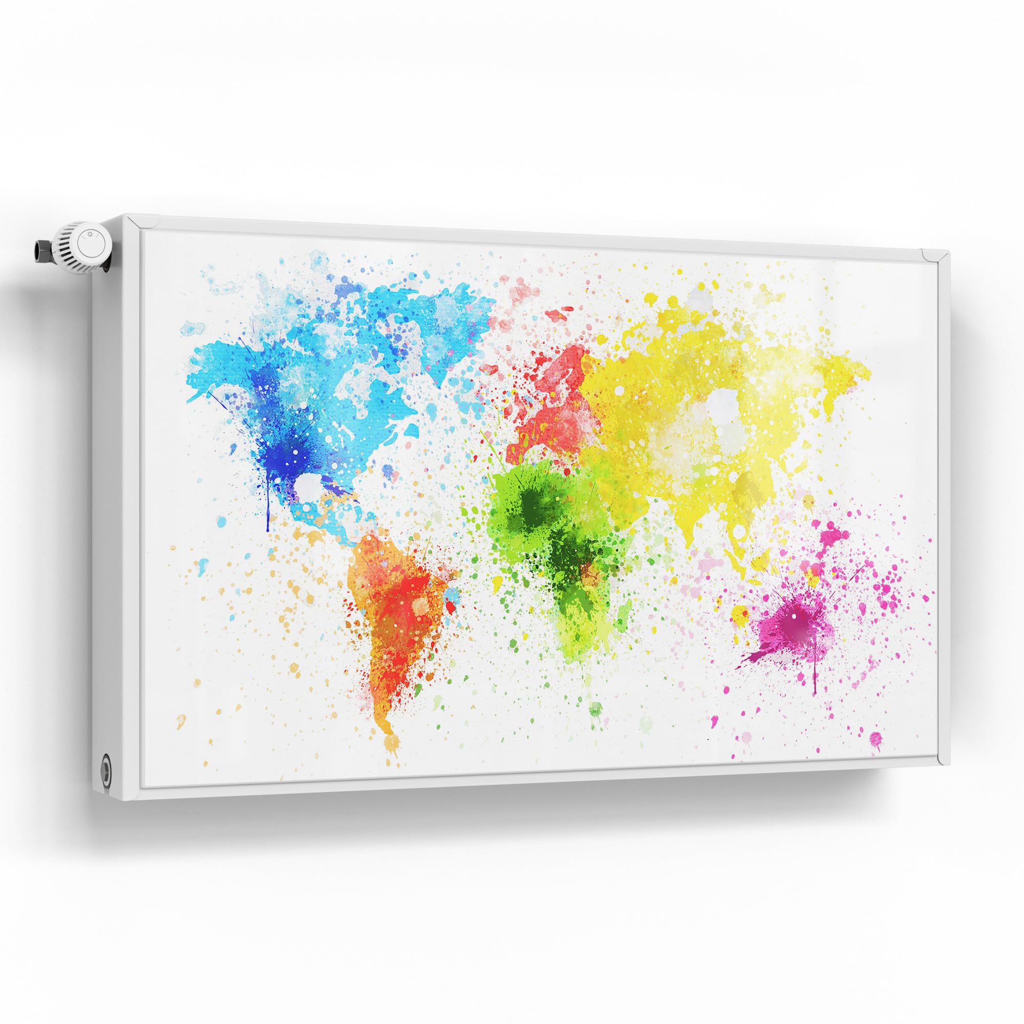DEQORI Folia magnetyczna do ogrzewania 100 x 60 cm | motyw kolory świata | dekoracyjna mata magnetyczna, ochrona grzejników | magnetyczna folia dekoracyjna samoprzylepna, magnetyczna i do pisania