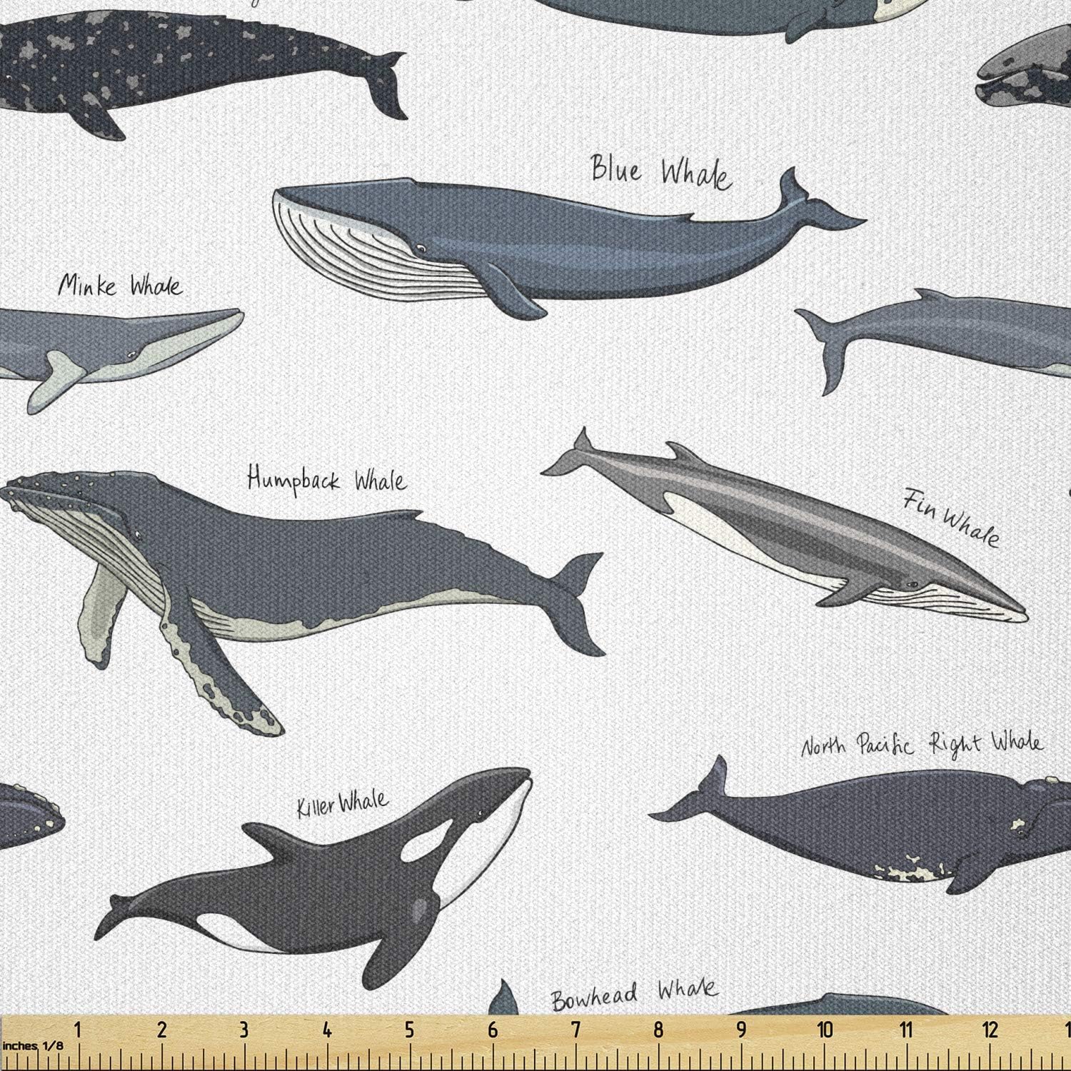 Ambesonne Dogs Fabric by The Yard, Monochrome Doodle Art Composition with Cheerful Animals Smiling Pet Faces, Microfiber Fabric for Arts and Crafts Textiles & Decor, 3 Yards, Charcoal Grey and White