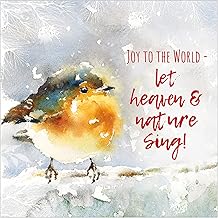 Christian Christmas cards, pack of 10 - Joyful Robin, with Bible verse Luke 2:14 inside these religious Christmas cards, by Just Cards Direct