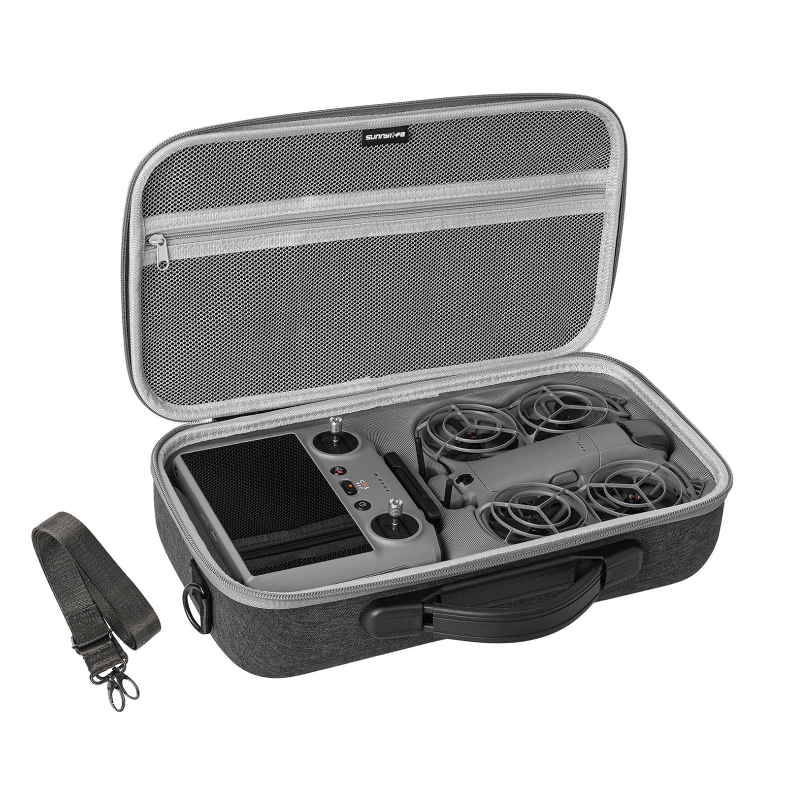 ZJRXM Tasche für DJI Neo 2 Zubehör und RC 2 Controller, Tragbar Schutztasche für DJI Neo 2 Drohne,RC 2 Controller,Neo 2 Akku,Zweiwege-Ladestation, Kompakte Reisetasche - 2