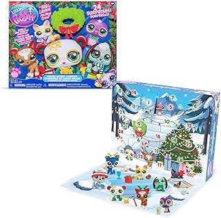 Littlest Pet Shop - Deluxe Holiday Calendar - Series 4 Advent Calendar -Gen 7 Authentic LPS Bobble Head Toy Figure, Collectible Toy Animal, Ages 4+