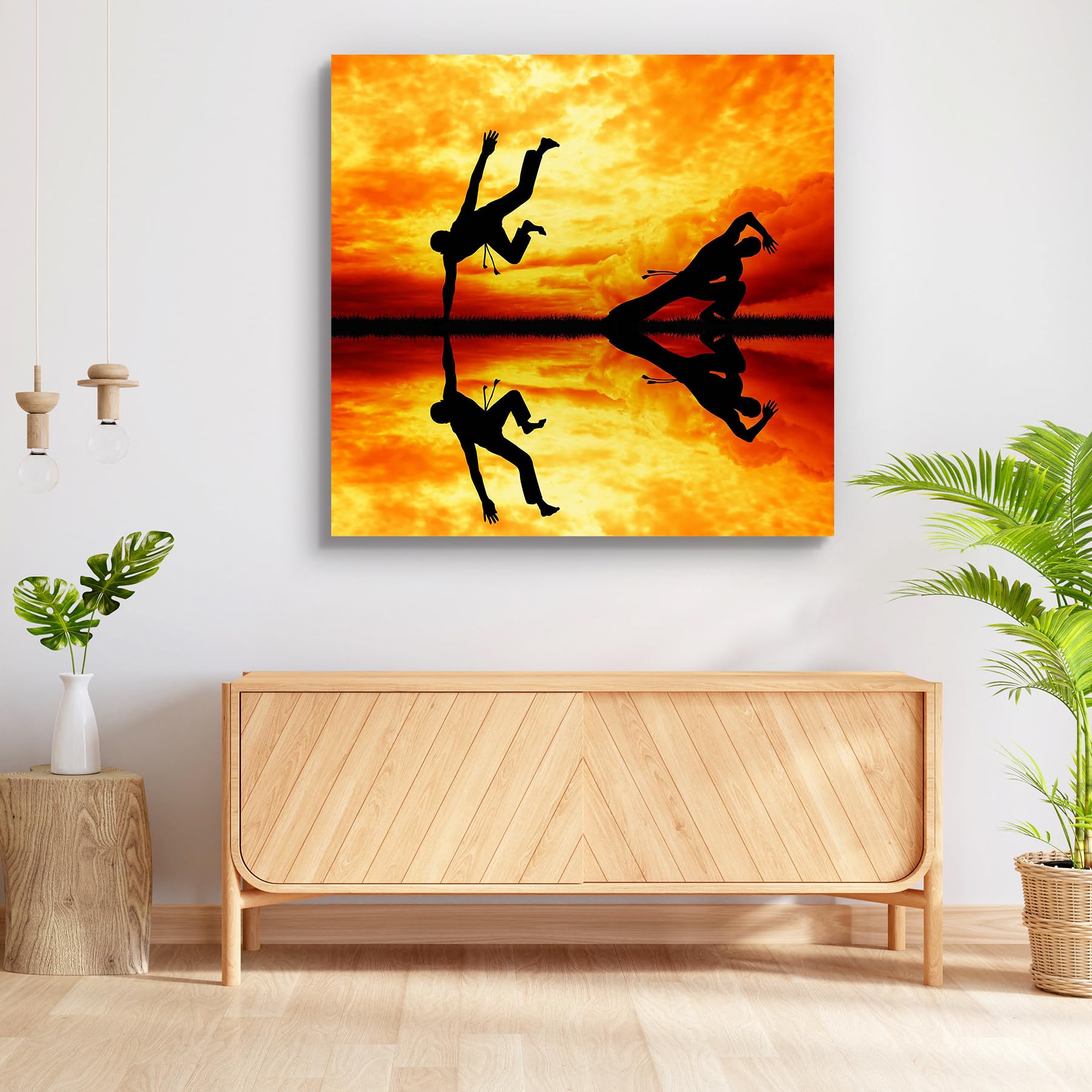 Pitaara Box Capoeira at Sunset | Peel & Stick Vinyl Wall Sticker for Bedroom & Living Room | 25 x 24 inch (64 x 61 cms) (B01MZD5AWT) Amazon Price History, Amazon Price Tracker