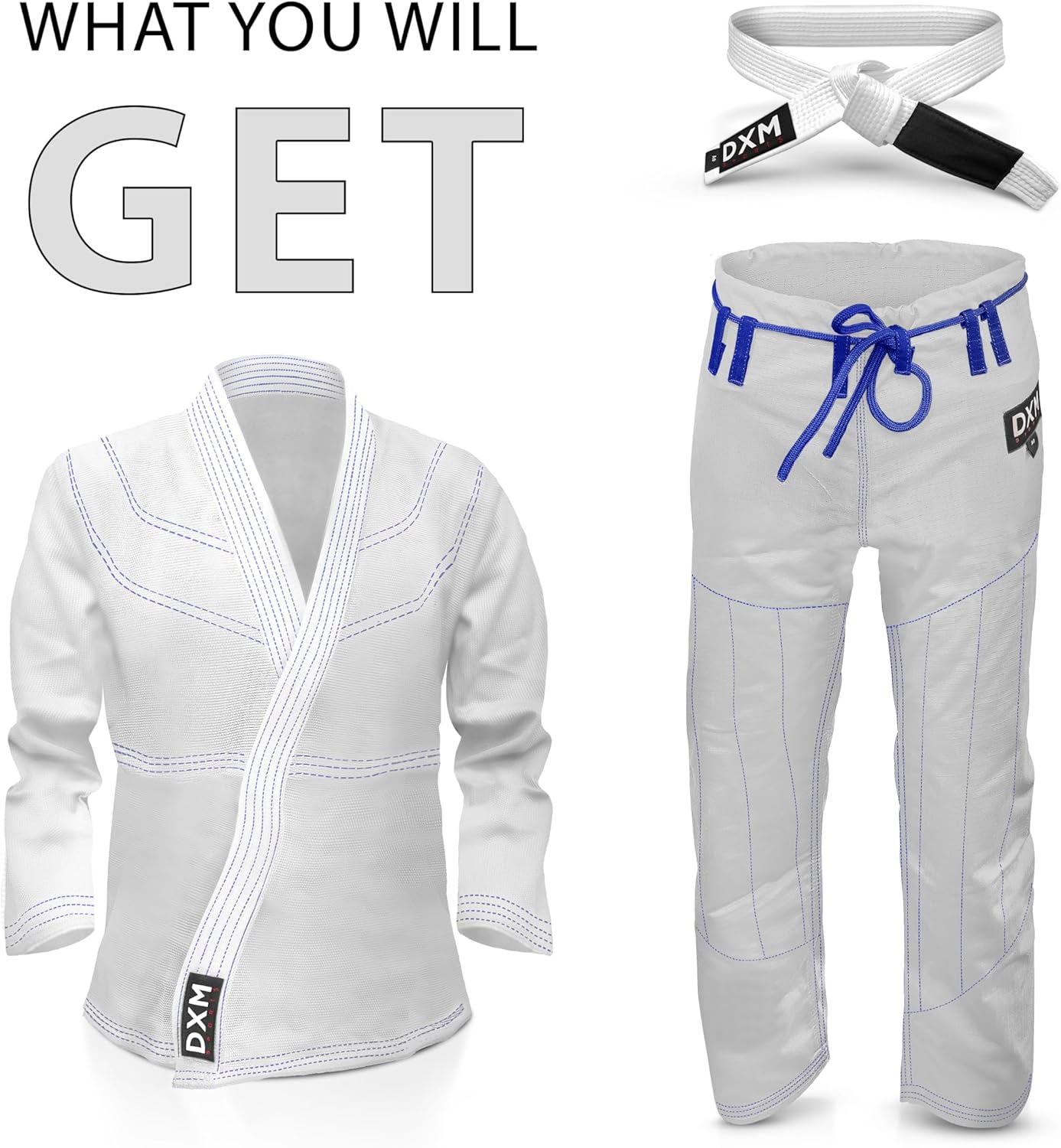 DXM SPORTS Bjj Gi for Men - Brazilian Jiu Jitsu Gi - Lightweight Preshrunk Fabric - Machine Washable Jiu Jitsu Suit Sets - Image 3