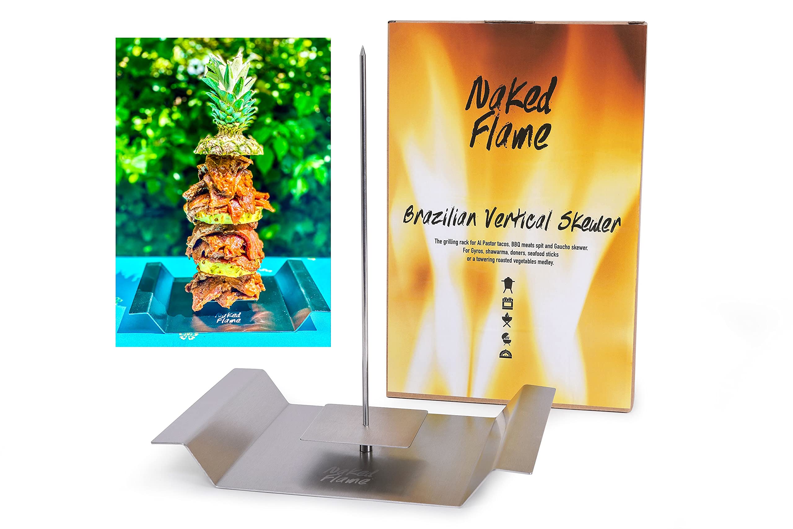 Buy Naked Flame Brazilian Vertical Skewer, Trompo para Tacos Al Pastor
