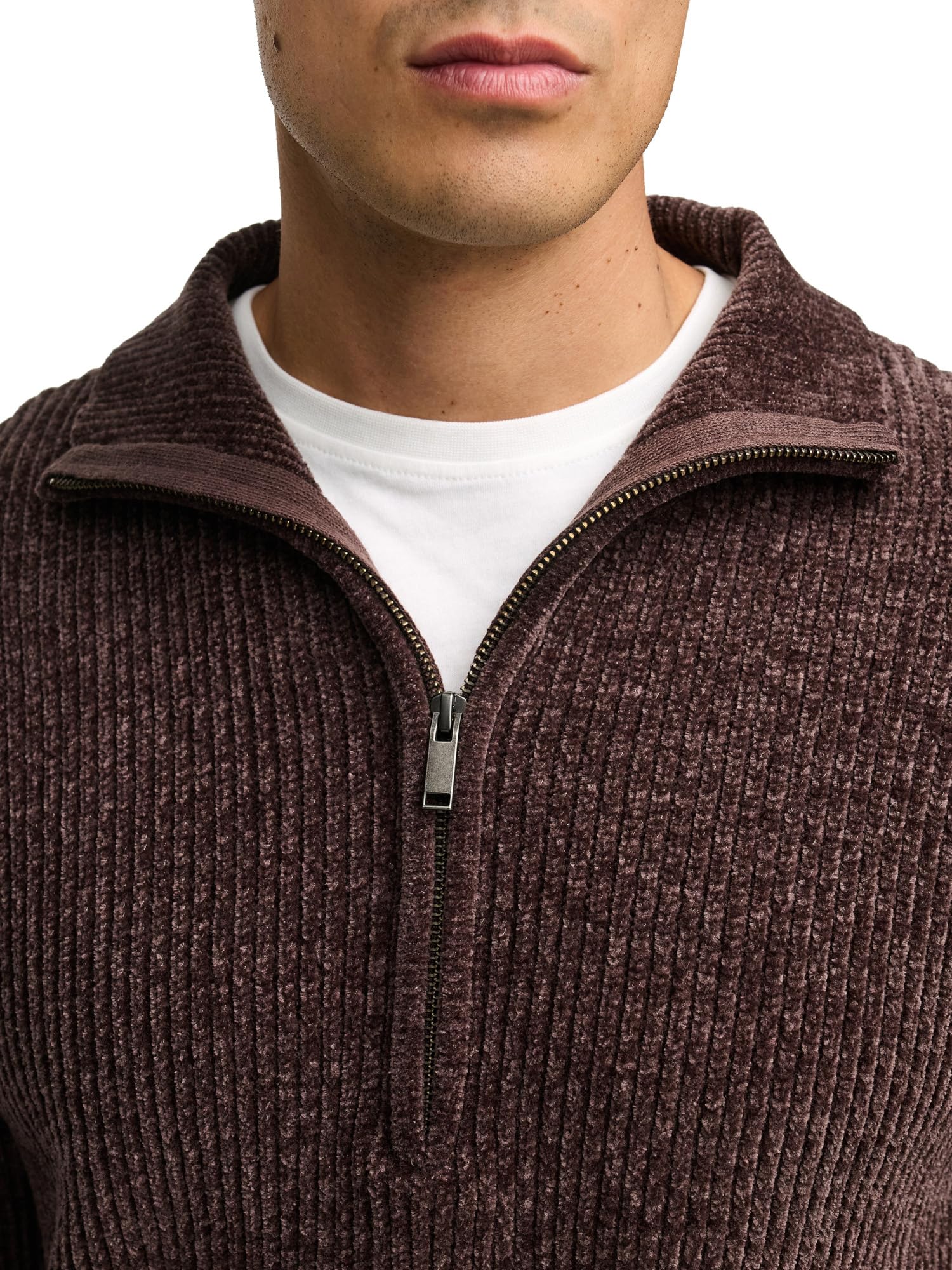 Indicode Jersey de punto grueso INHunch con cuello alto y cremallera para hombre