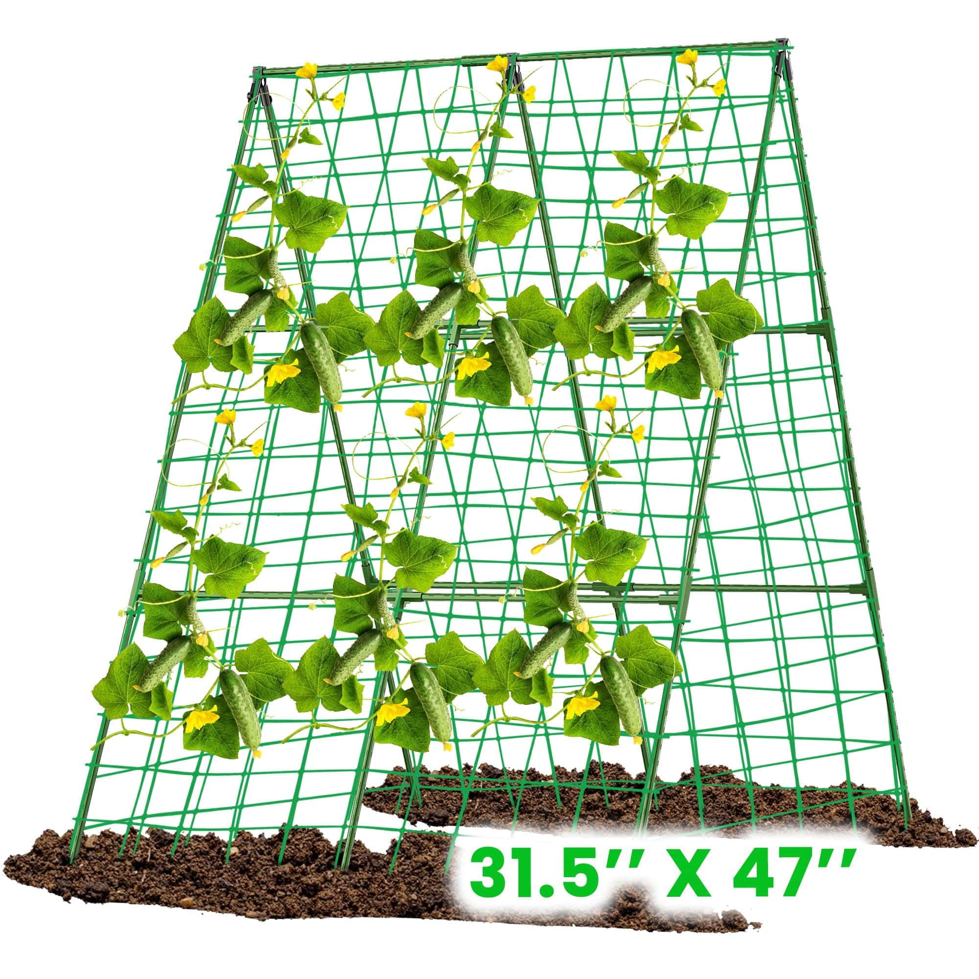 Cucumber Trellis for Garden, Foldable 31" X 47" A-Frame Trellis Garden Plant Climbing Frame for Raised Bed Outdoor Vegetable/Tomato/Flowers/Pea Trellis