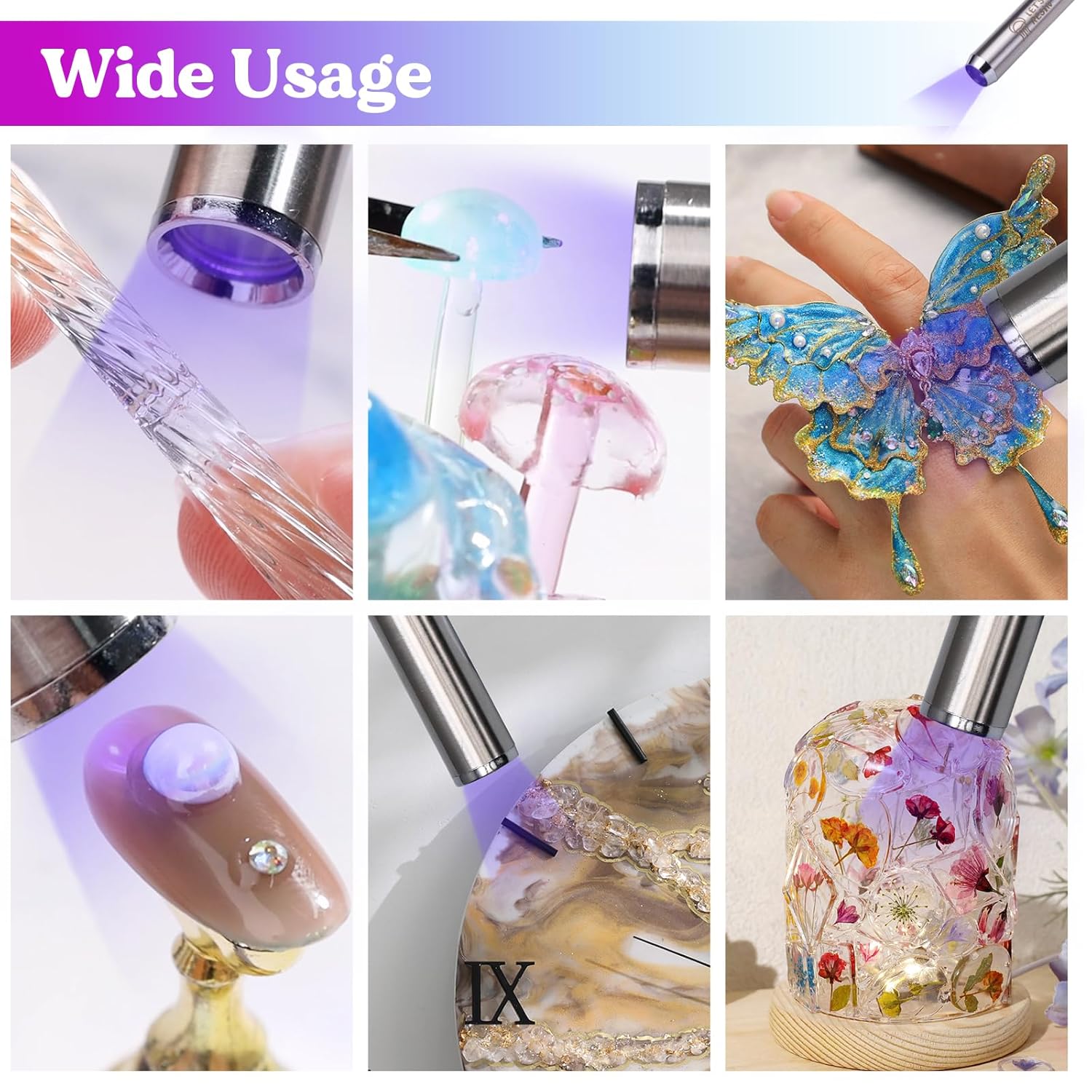 LET'S RESIN UV Resin Kit with Light, Bonding&Curing in Seconds, 30g UV Resin with Flashlight for Welding, Jewelry UV Glue Adhesive for Plastic Repair, Glass Light, Craft Decor - Image 4