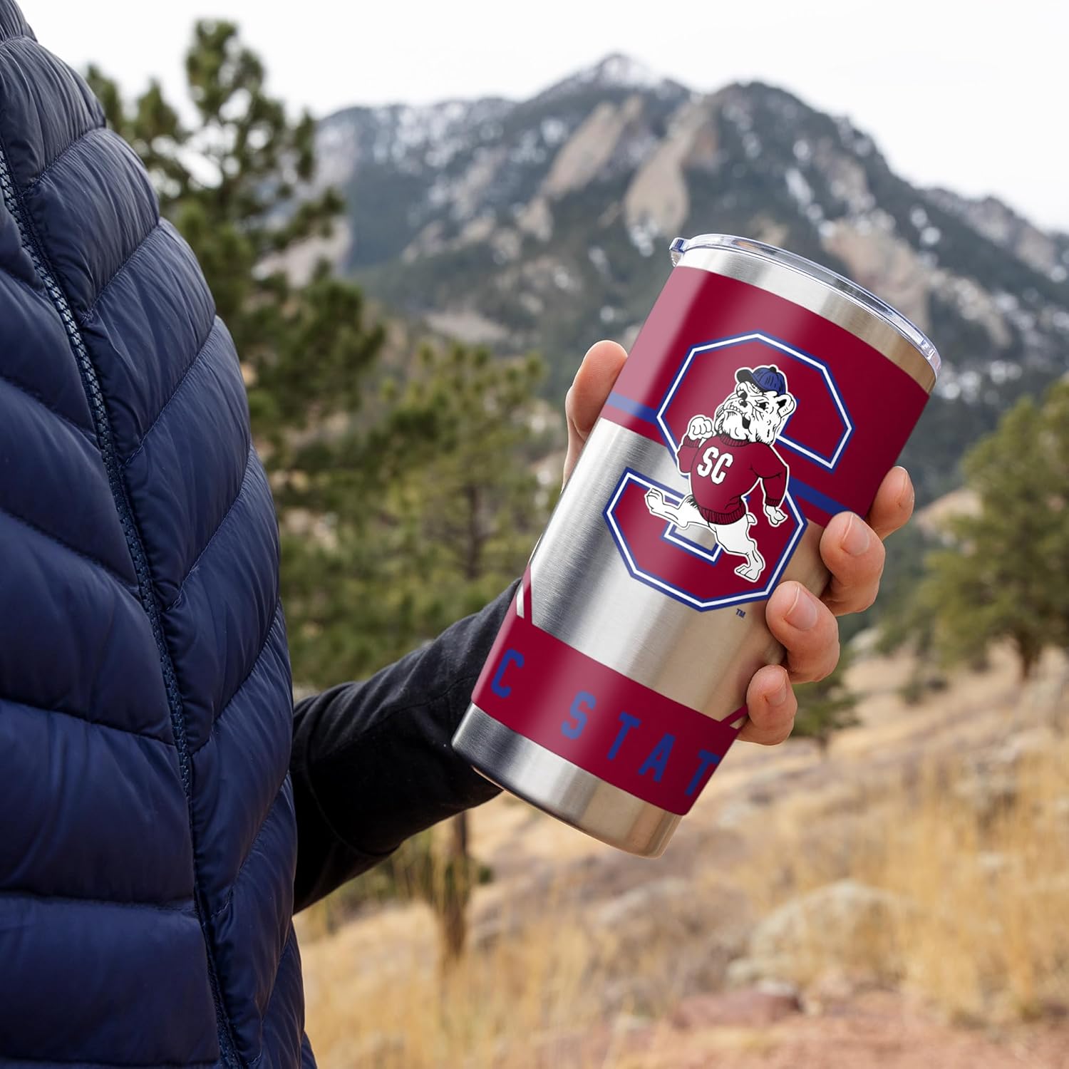 Rico Industries NCAA South Carolina State Bulldogs Standard 20oz Stainless Steel Tumbler with Lid - Great For Coffee, Tea, Water or Cocktails