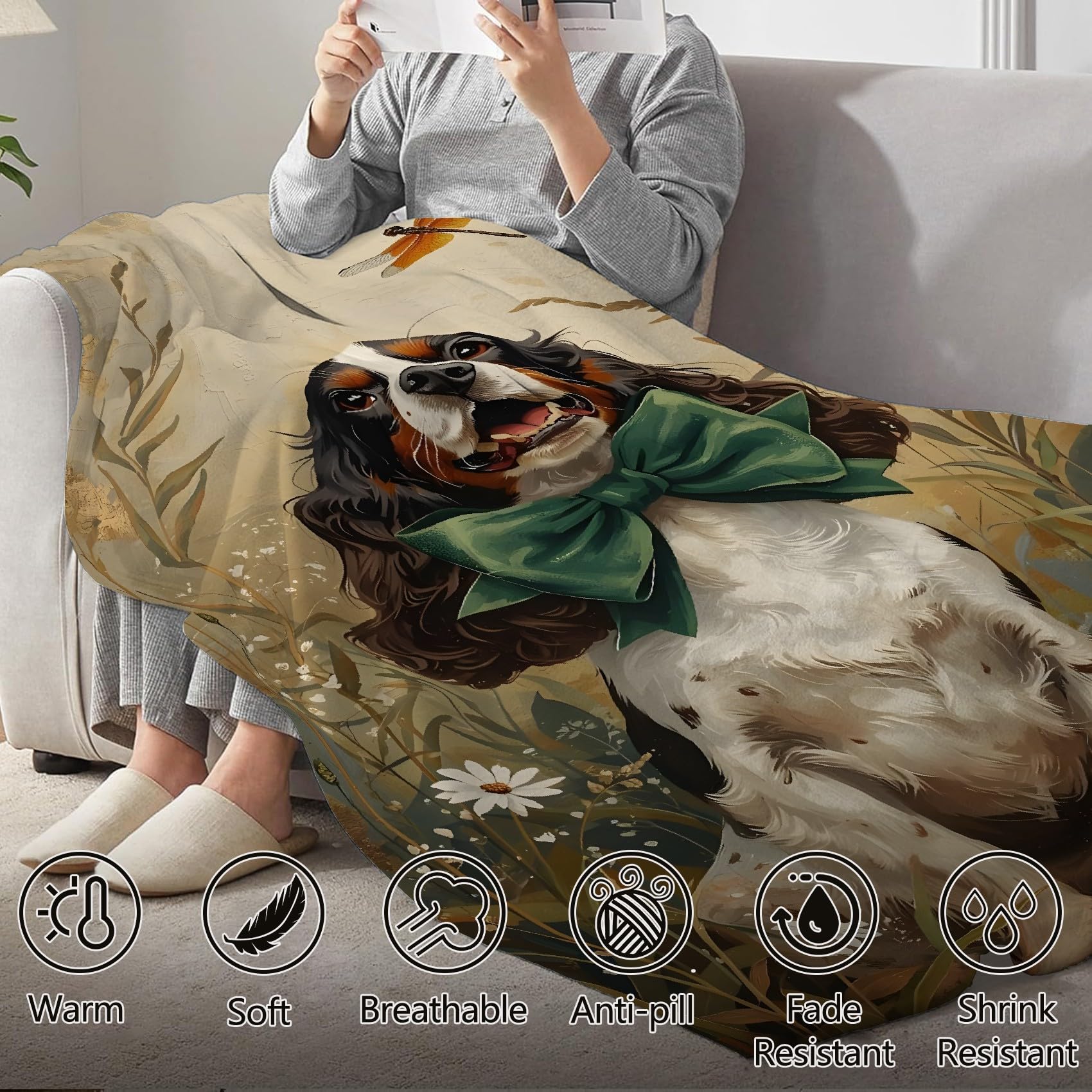 Kocyk Daisy Koce dla psa Kreskówka Koc na łóżko pojedyncze Ciepłe, puszyste koce flanelowe 180 x 200 cm na wszystkie pory roku