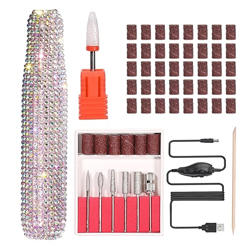 Morovan Taladro de uñas eléctrico portátil máquina profesional para uñas acrílicas, uñas de gel, manicura, herramientas de pulido, lima de uñas