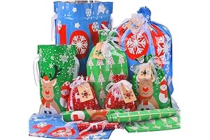 Christmas Gift Bags Assorted Sizes 22Pcs Drawstrings