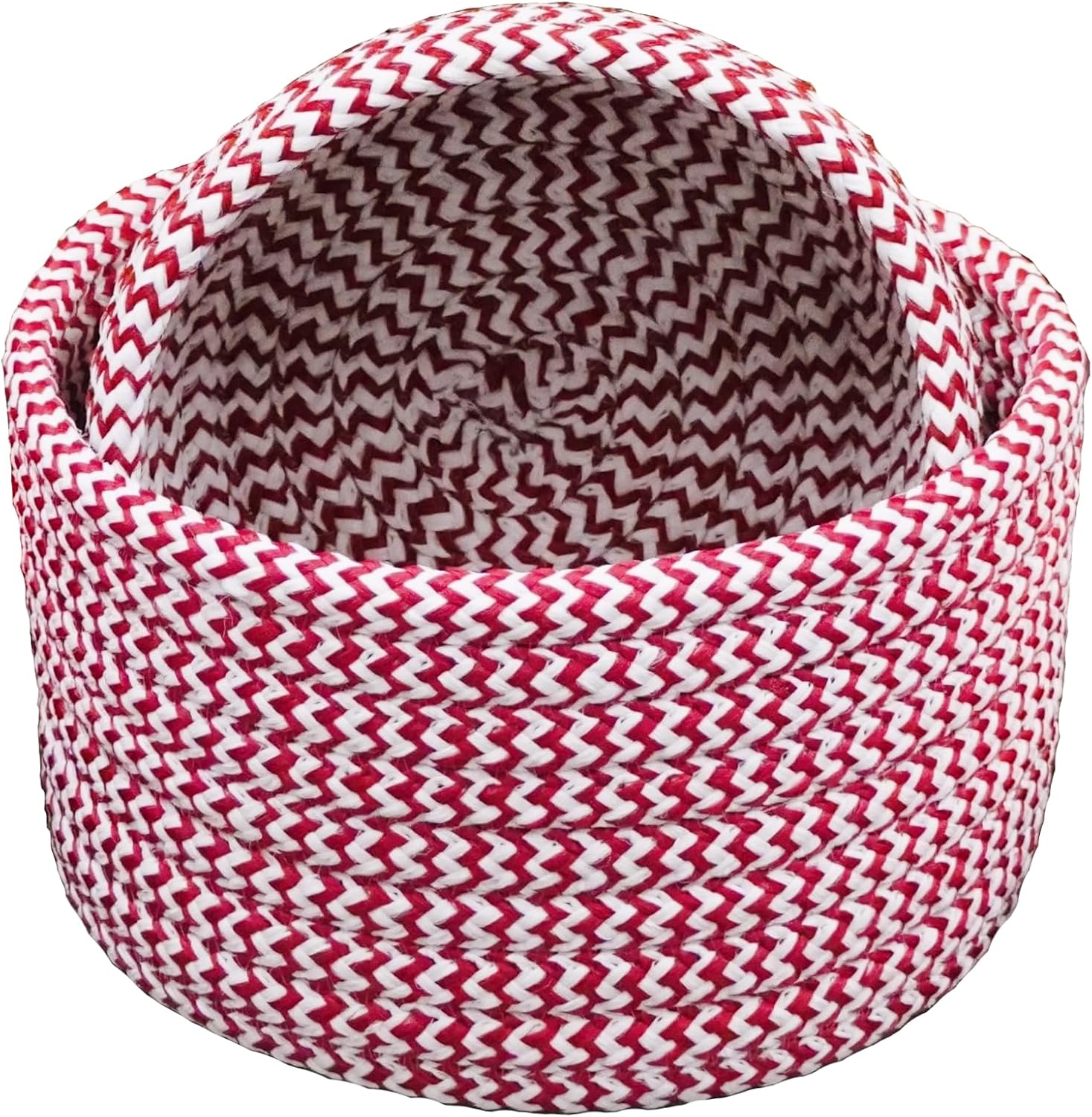 Vixen Zig-Zag Holiday Nesting Baskets SET-2 - Candycane Red