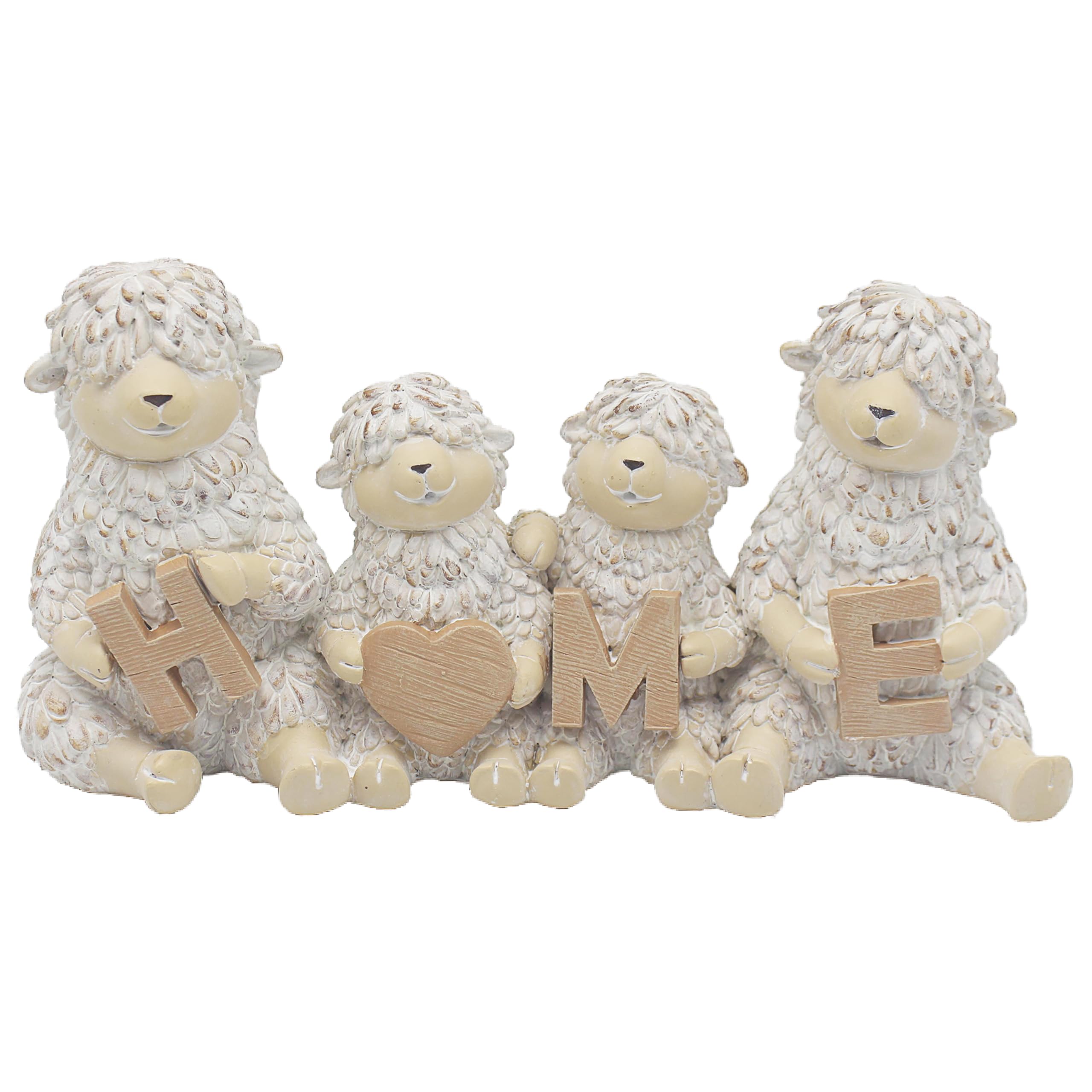 Sheep Family HOME Mum Dad & KIds, Animal Sculpture Decor Figurine Ornament NEW